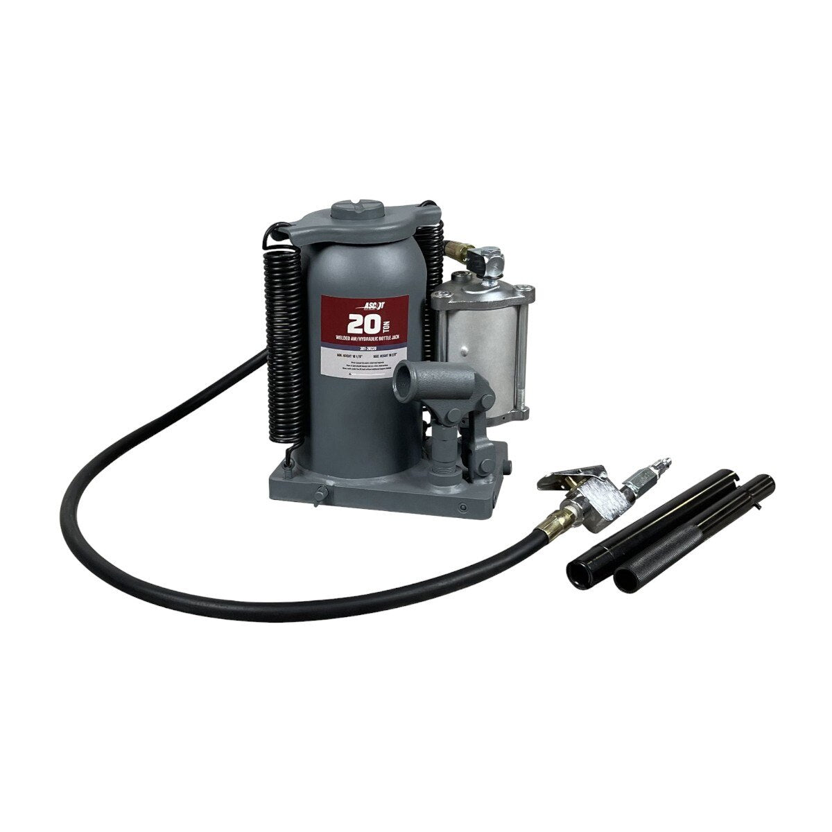 Ascot 20-Ton Capacity Welded Air/Hydraulic Bottle Jack