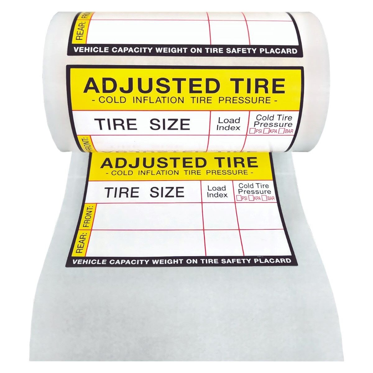 Autel Tire Pressure Placard Value Sticker - 100 per Roll