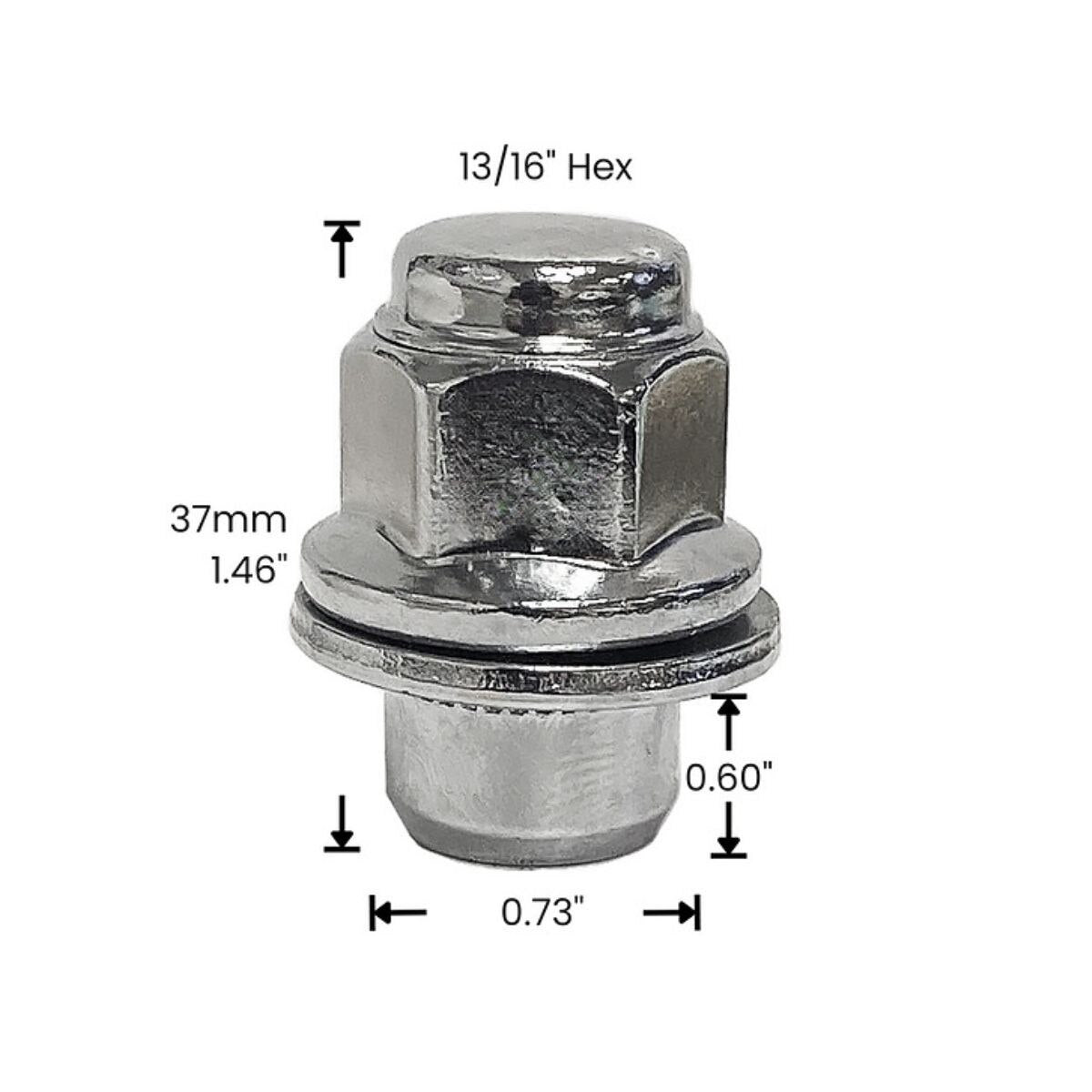 12mm x 1.50" Bulge w/ Washer - Toyota - 13/16" Hex - 100 per Case
