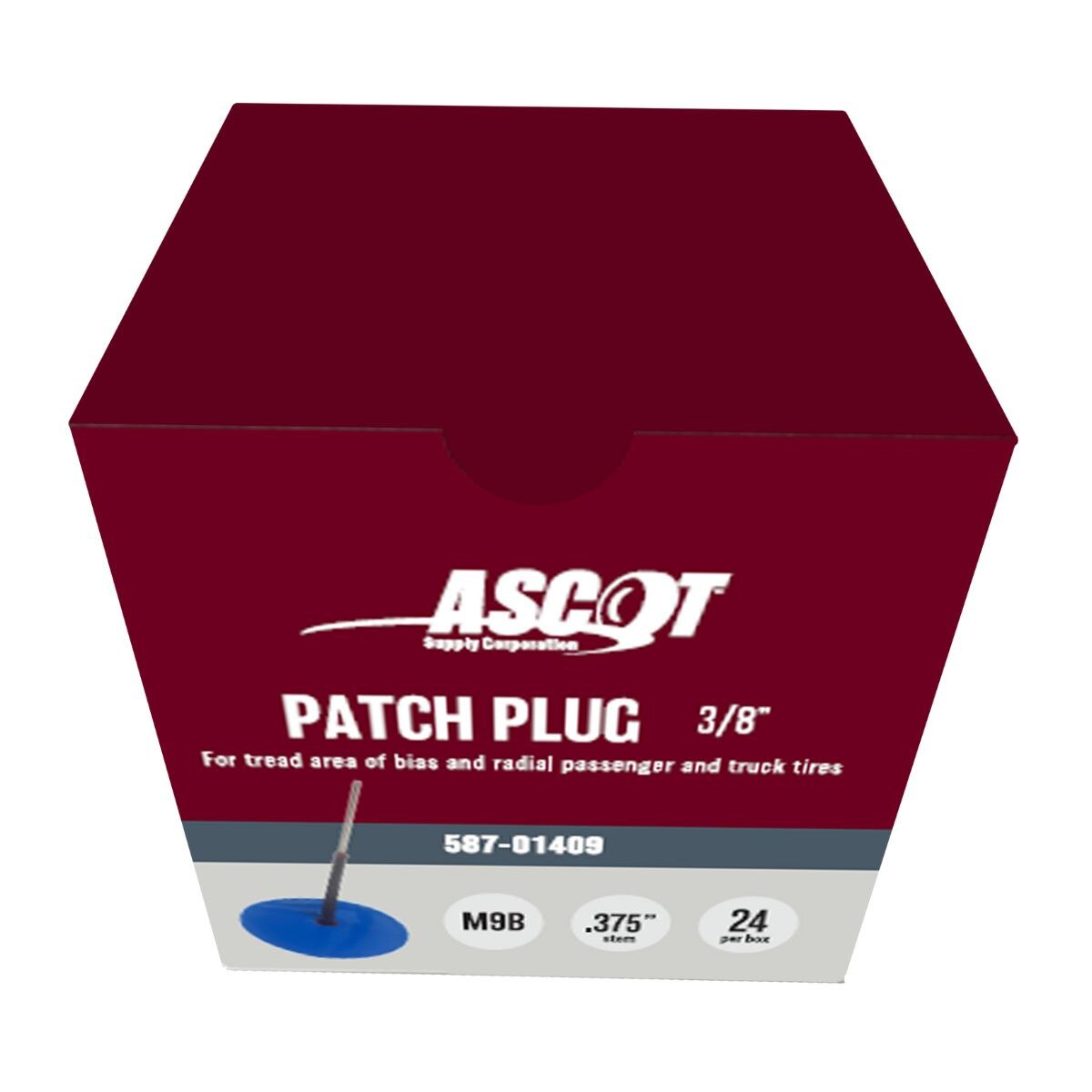 3/8" Plug-N-Patch - Grey Cushion Gum - Blue Wrap - 24 per Box