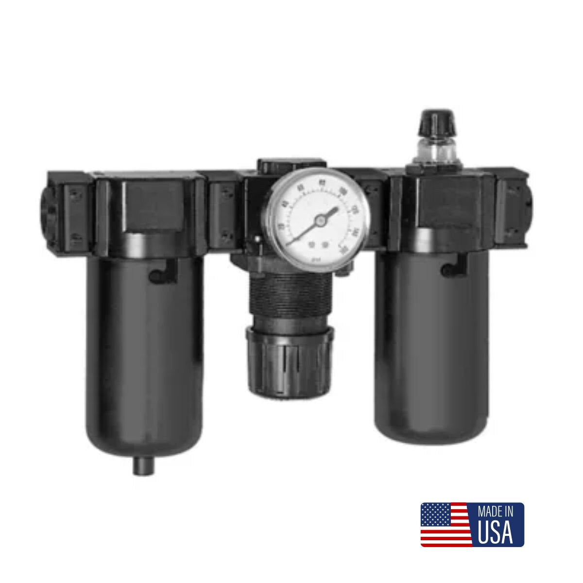 1/4" Filter/Reg/Lub w/ Metal Bowls & Drains