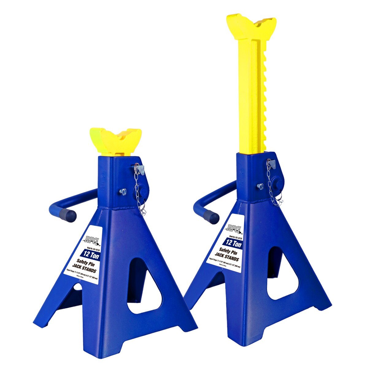 12-Ton Jack Stands w/ Safety Lock - Pair