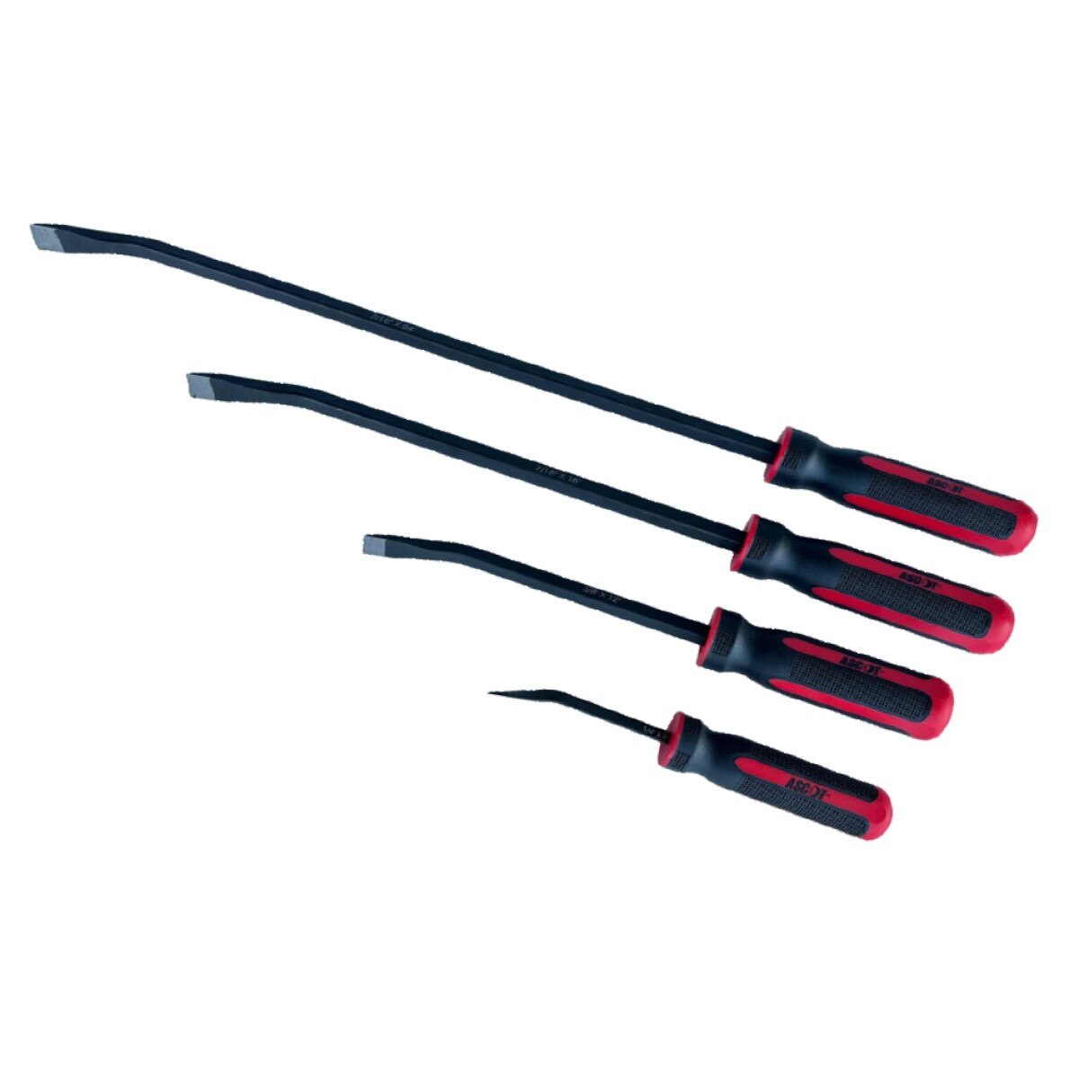 Professional Heavy Duty 4 Pc. Pry Bar Set - 

Includes: 1/4" x 8", 3/8" x 12", 7/16" x 18" & 

7/16" x 24"