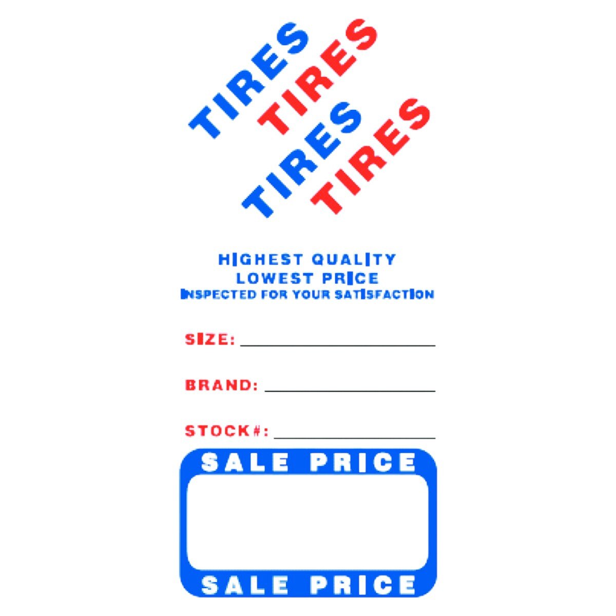Generic Print Adhesive Tire Label - 500/Rl.