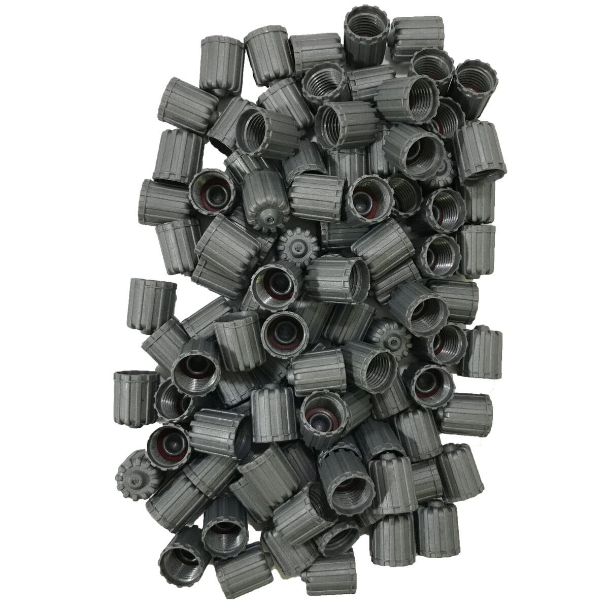 Gray Plastic TPMS Valve Cap w/ Seal - 100 per Box