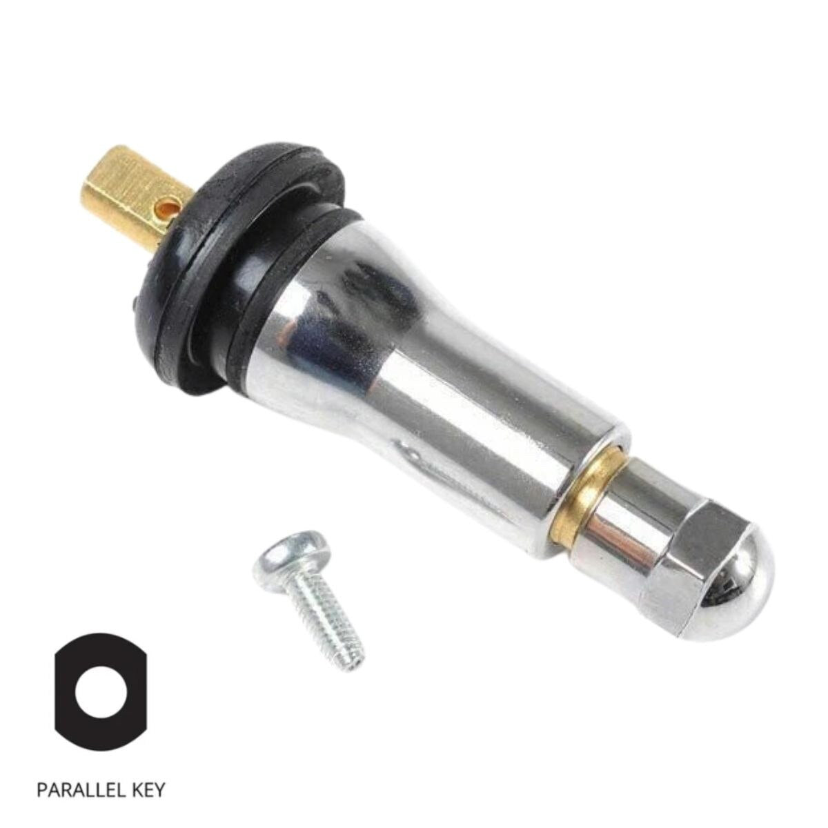 Assembled Chrome Replacement Snap-In Valve for Schrader 20153 Transmitter