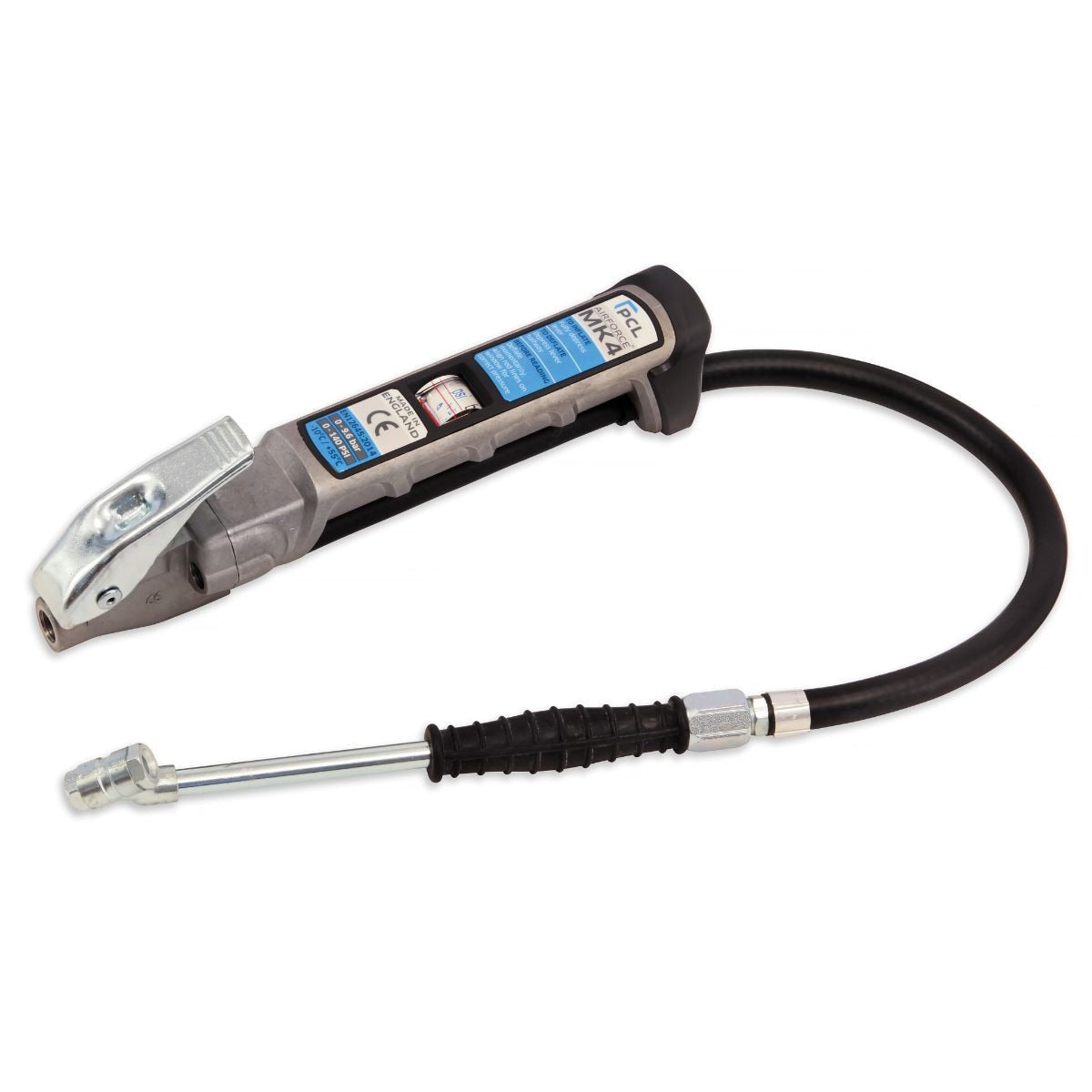 Heavy Duty Hand Held Inflator Gauge w/ Dual Foot Chuck