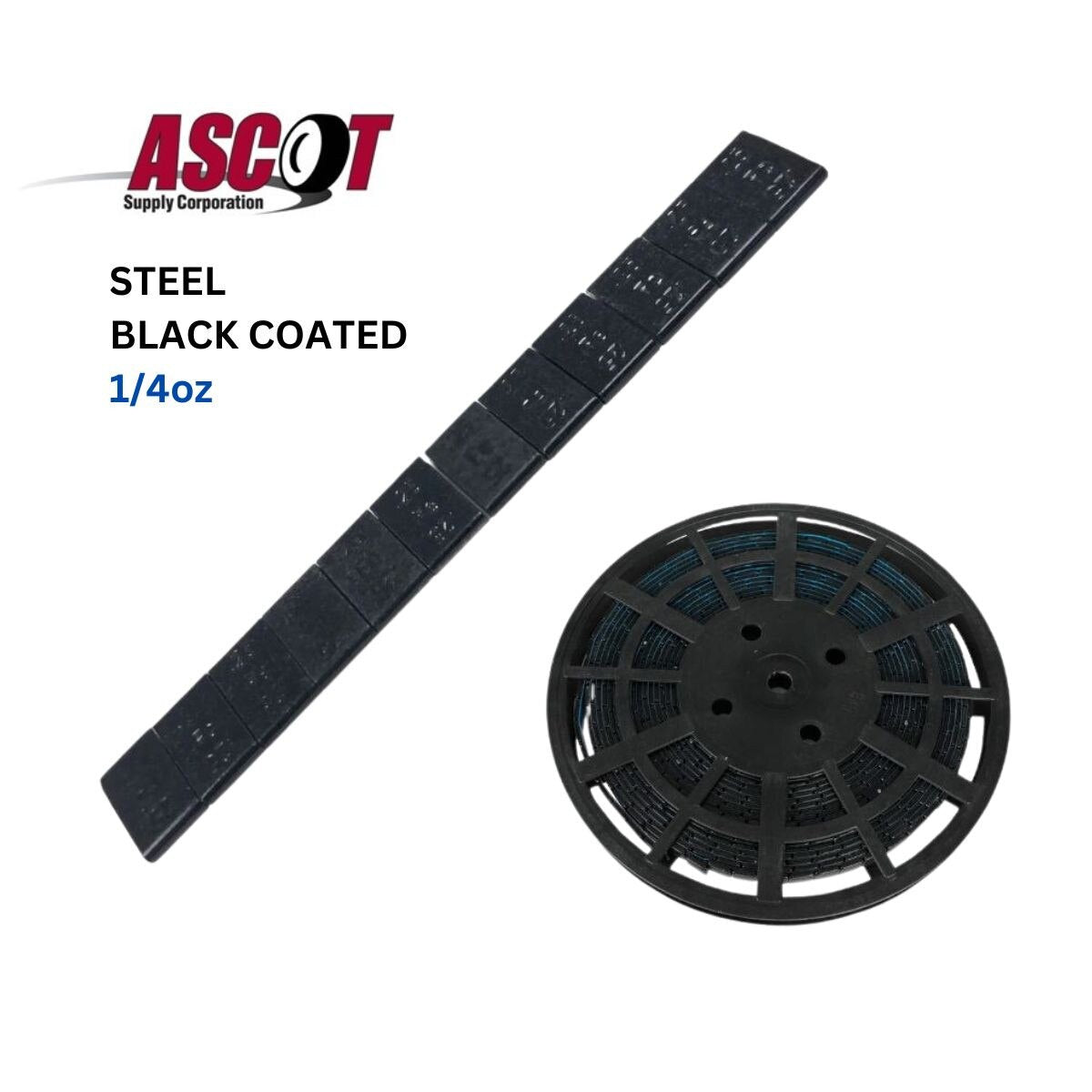 Black Steel Adhesive Wheel Weight Roll - 1/4 Oz. - 960 Segments