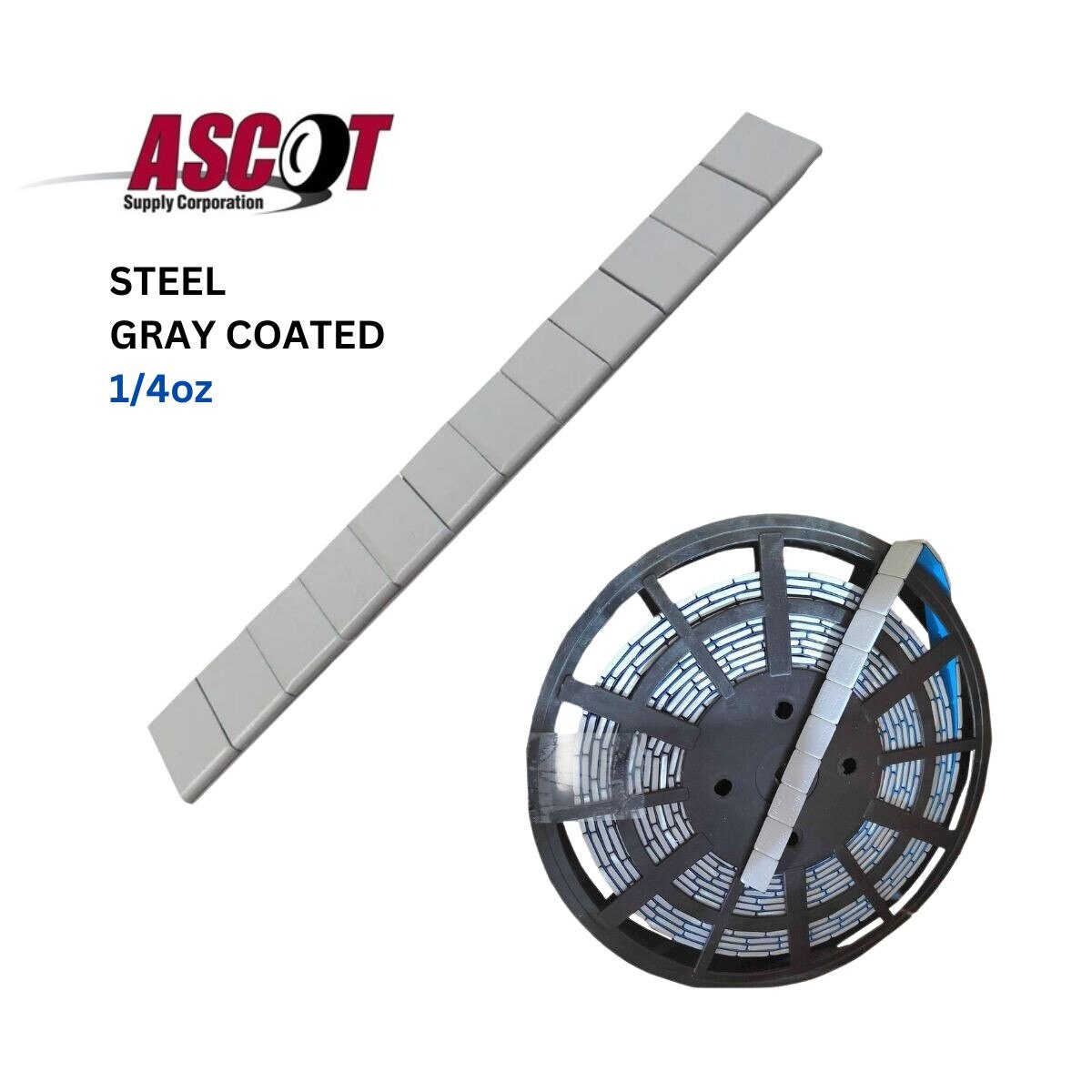 Grey Steel Adhesive Wheel Weight Roll - 1/4 Oz. - 960 Segments
