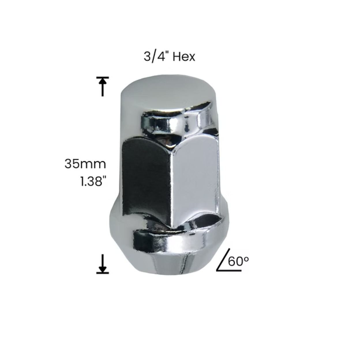 12MM x 1.50" Bulge Acorn Lug Nut - 3/4" Hex