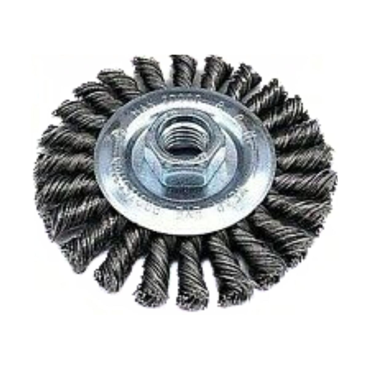 4" Standard Twist Knot Wire Wheel - 5/8"-11 UNC Nut