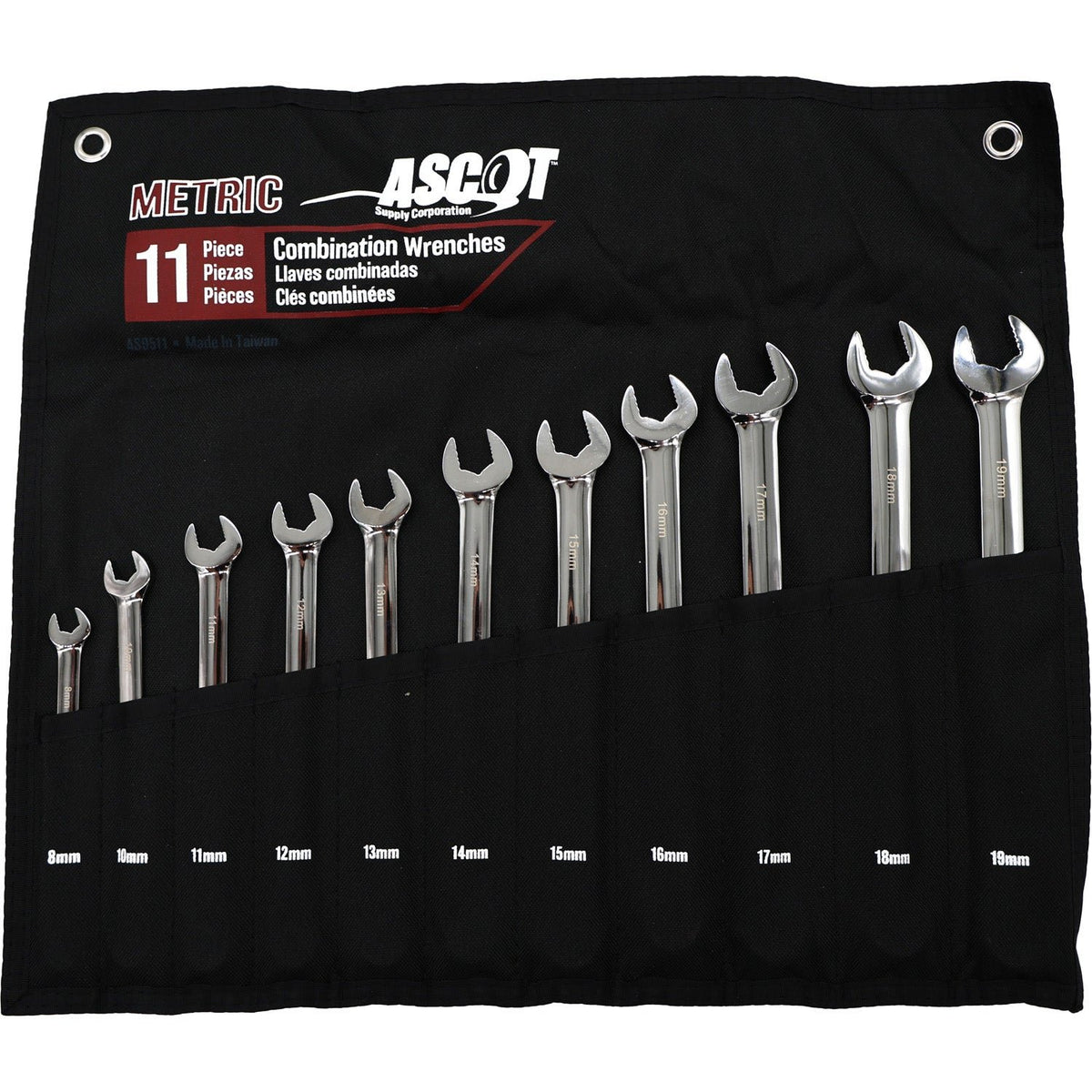 11 Pc. Metric Long Combination Open End Wrech Set