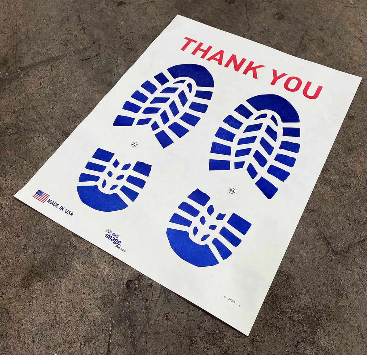 Heavy Duty Blue Footprint Paper Floor Mat – 17” x 19” – 500 per Box